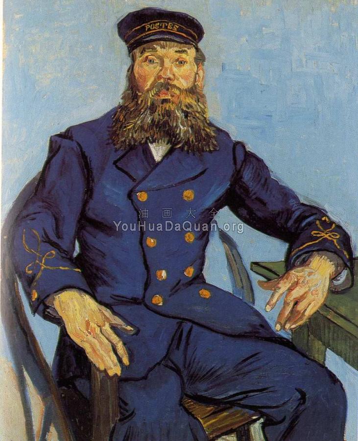 坐在藤椅上的约瑟夫鲁林 - 文森特·威廉·梵高